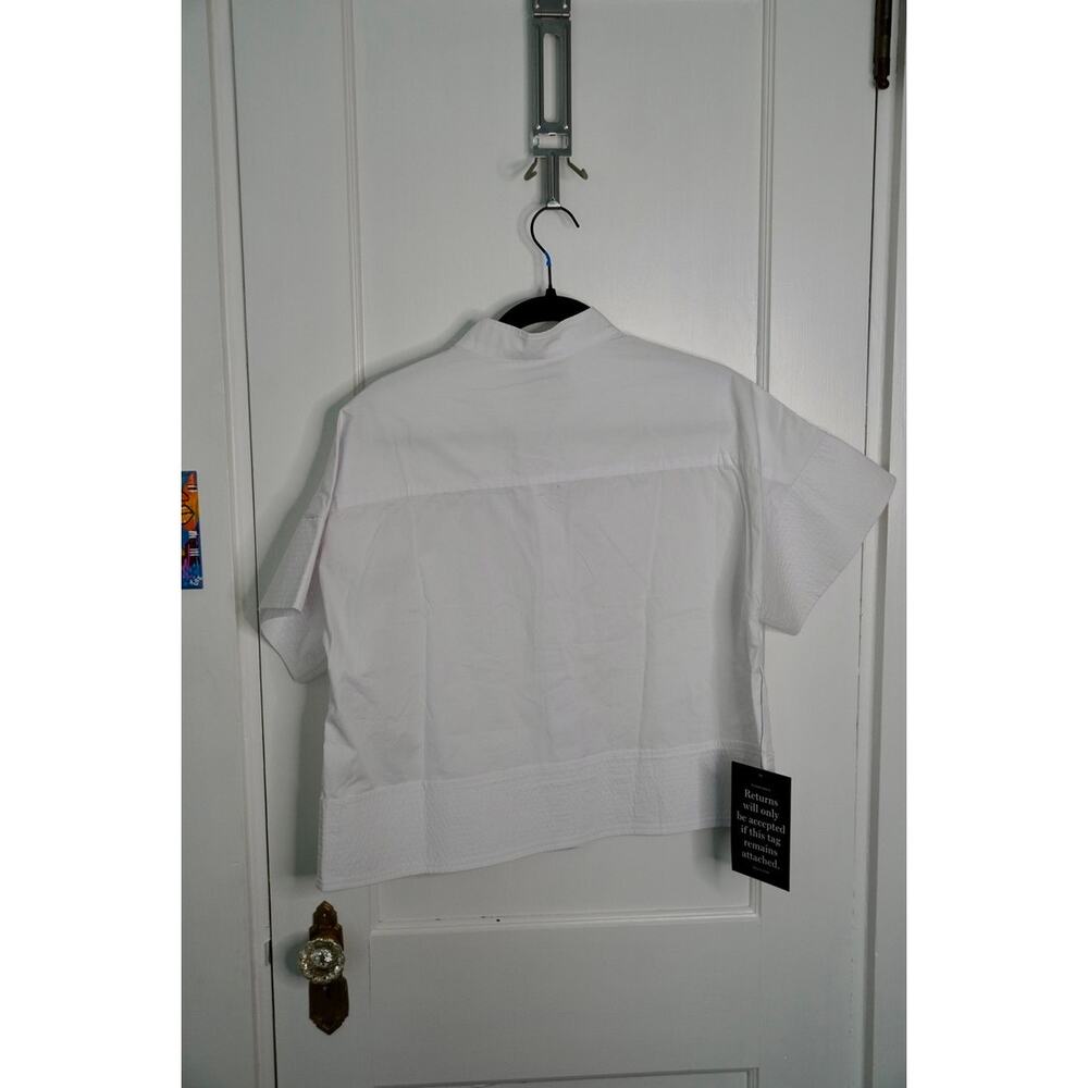 Tuckernuck White Trapunto Stitch Sofia Shirt Sz S - Picture 5 of 5